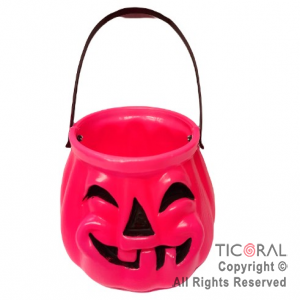 CARAMELERA CALABAZA SIN TAPA FUCSIA HALLOWEEN x 1